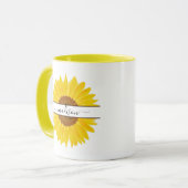 Personalisierter Name Sunflower Monogram Split in  Tasse (Vorderseite Links)