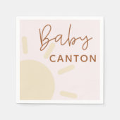 Personalisierter Name Sunshine Boho Babydusche Serviette (Vorderseite)