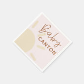 Personalisierter Name Sunshine Boho Babydusche Serviette (Ecke)