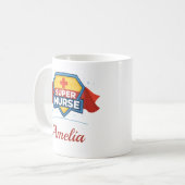 Personalisierter Name Super Krankenschwester Kaffe Kaffeetasse (Vorderseite Links)