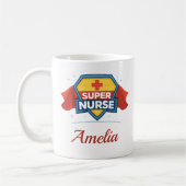 Personalisierter Name Super Krankenschwester Kaffe Kaffeetasse (Links)