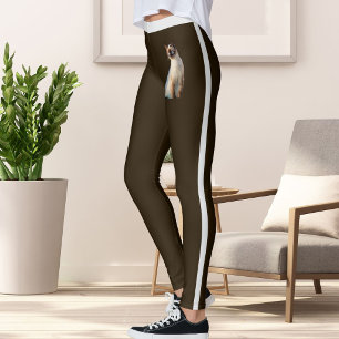 Personalisierter Name Süße Siamese Katze Haustier Leggings