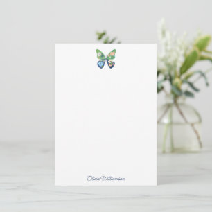 Personalisierter Name Süße Whimsical Schmetterling Mitteilungskarte