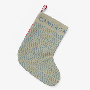 Personalisierter Name Süßes Blaues Abstraktes Lini Kleiner Weihnachtsstrumpf