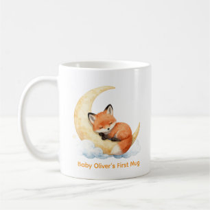 Personalisierter Name Süßes Wasserfarben-Babyfuchs Kaffeetasse