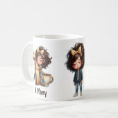 Personalisierter Name & T Schlaftrunkener Morgen K Kaffeetasse (Vorderseite Links)