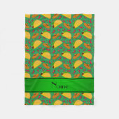 Personalisierter Name Tacos sombreros Chili Fleecedecke (Vorderseite)