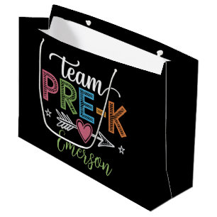 Personalisierter Name Team Pre-K Vorschullehrer  Große Geschenktüte