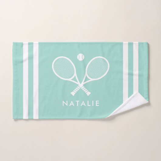Personalisierter Name Tennis Aqua Handtuch (Handtuch)