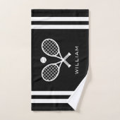 Personalisierter Name Tennis Black Stripes Handtuch (Handtuch)