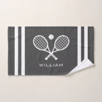 Personalisierter Name Tennis Dunkelgraue Streifen
