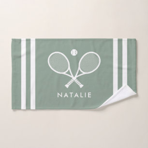 Personalisierter Name Tennis Spielfeld Grüne Strei Handtuch
