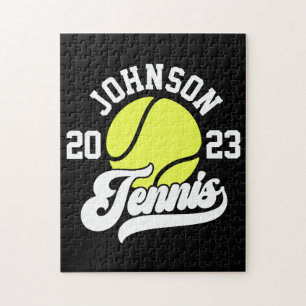 Personalisierter NAME Tennisspieler Schläger Ball  Puzzle