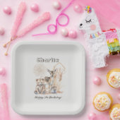 Personalisierter Name Text Boho Woodland Forest An Pappteller (Party)