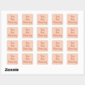 PERSONALISIERTER NAME & TEXT EINFACH STYLISH MODER QUADRATISCHER AUFKLEBER (Blatt)
