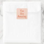 PERSONALISIERTER NAME & TEXT EINFACH STYLISH MODER QUADRATISCHER AUFKLEBER (Tasche)
