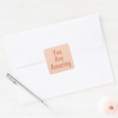 PERSONALISIERTER NAME & TEXT EINFACH STYLISH MODER QUADRATISCHER AUFKLEBER (Umschlag)