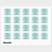 PERSONALISIERTER NAME & TEXT EINFACH STYLISH MODER QUADRATISCHER AUFKLEBER (Blatt)
