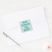 PERSONALISIERTER NAME & TEXT EINFACH STYLISH MODER QUADRATISCHER AUFKLEBER (Umschlag)
