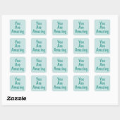 PERSONALISIERTER NAME & TEXT EINFACH STYLISH MODER QUADRATISCHER AUFKLEBER (Blatt)