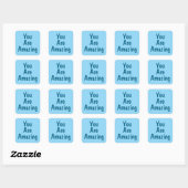 PERSONALISIERTER NAME & TEXT EINFACH STYLISH MODER QUADRATISCHER AUFKLEBER (Blatt)