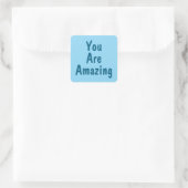 PERSONALISIERTER NAME & TEXT EINFACH STYLISH MODER QUADRATISCHER AUFKLEBER (Tasche)