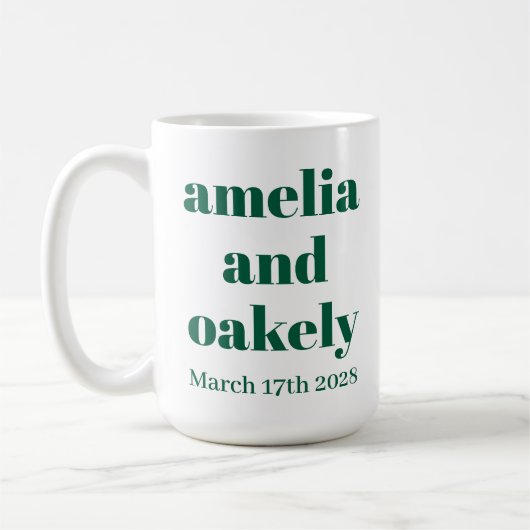 PERSONALISIERTER NAME & TEXT EINFACHE STILVOLLE HO KAFFEETASSE (Links)
