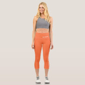 Personalisierter Name-Text-Logo Capri Leggings (Vorderseite)