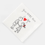 Personalisierter Name Text Napkins mit doppelter L Serviette (Ecke)