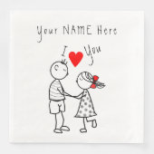 Personalisierter Name Text Napkins mit doppelter L Serviette (Vorderseite)