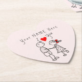 Personalisierter Name Text Paper Untersetzer Coupl (angewinkelt)