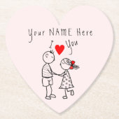 Personalisierter Name Text Paper Untersetzer Coupl (Vorderseite)