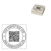 Personalisierter Name Text QR Code Briefmarke rund Gummistempel (Stempel)