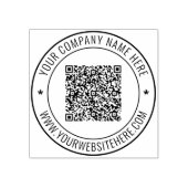 Personalisierter Name Text QR Code Briefmarke rund Gummistempel (Prägung)