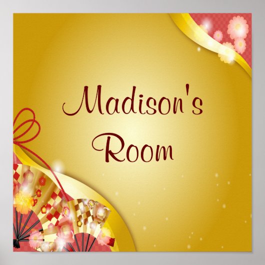 Personalisierter Name Text Rosa goldfarbene Farbe Poster (Vorne)