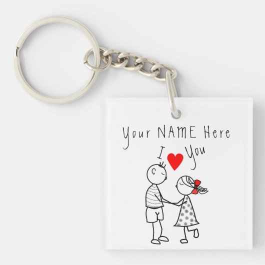 Personalisierter Name Text Schlüsselanhänger Gesch (Vorderseite)
