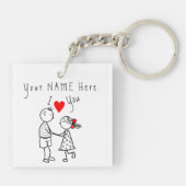 Personalisierter Name Text Schlüsselanhänger Gesch (Rückseite)
