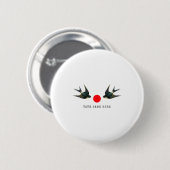 Personalisierter Name Text Schwalbe Japan Vintage Button (Vorne & Hinten)