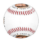 Personalisierter Name Text und Foto Baseball (Rückseite)