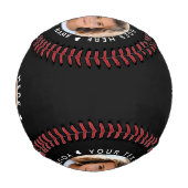 Personalisierter Name Text und Foto Baseball (Rückseite)