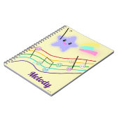Personalisierter Name Tierische Musiknoten Score K Notizblock (Linke Seite)