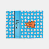 Personalisierter Name Tigerblau Fleecedecke (Vorderseite (Horizontal))