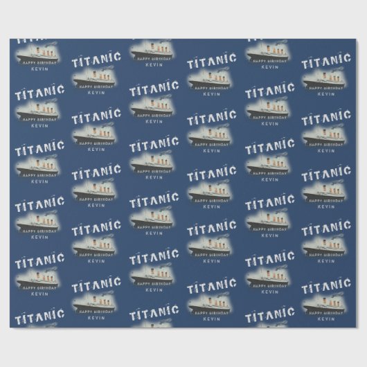 Personalisierter Name Titanic Wrapping Paper Geschenkpapier (Flach)