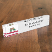 Personalisierter Name Titel California Republic Namensplakette (Seite)