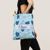 Personalisierter Name Tote Bag mit Hübschen blauen Tasche (Von Nahem)