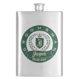 Personalisierter Name Trauzeuge Hochzeitsdatum Her Flachmann