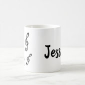 Personalisierter Name Treble Clefs Musikernotes Mu Kaffeetasse (Mittel)