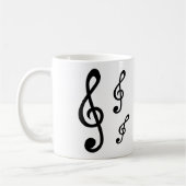 Personalisierter Name Treble Clefs Musikernotes Mu Kaffeetasse (Links)