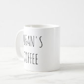 Personalisierter Name Trendy Skinny Schriftart Kaffeetasse (Vorderseite Links)