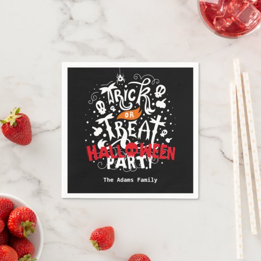 Personalisierter Name Trick oder Halloween-Party b Serviette (Beispiel)